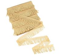M METERXITY 12 Yards Curtain Fringes Fringe Trim, 2.2" Wide Polyester Fringe Boho Lace Sewing Fringe Trimming Tassel Fringe Trim for Bags/DIY Decoration/Skirt/Sofa/Clothes [Yellow]