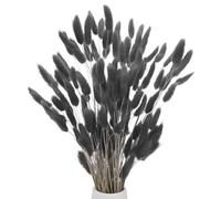 M METERXITY 120-Pack Bunny Tails Grass 17 Inch Fluffy Rabbit Tail Grass Dried Flowers Branches Vase Filler Dried Pampas Grass Decor for Home/Wedding/Vase/Office/Party [Gray]