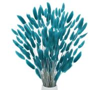 M METERXITY 120-Pack Bunny Tails Grass 17 Inch Fluffy Rabbit Tail Grass Dried Flowers Branches Vase Filler Dried Grass Decor for Home/Wedding/Vase/Office/Party [Blue Green]