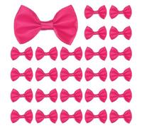 M METERXITY 120-Pack Mini Craft Ribbon Bow 1.5x1 Inch Checkered Fabric Satin Ribbon Bows Boutique for Craft DIY/Treat Bags/Hair Bow Sewing/Wedding/Party/Christmas [Rose Pink]