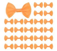 M METERXITY 120-Pack Mini Craft Ribbon Bow 1.5x1 Inch Checkered Fabric Satin Ribbon Bows Boutique for Craft DIY/Treat Bags/Hair Bow Sewing/Wedding/Party/Christmas [Orange]