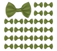M METERXITY 120-Pack Mini Craft Ribbon Bow 1.5x1 Inch Checkered Fabric Satin Ribbon Bows Boutique for Craft DIY/Treat Bags/Hair Bow Sewing/Wedding/Party/Christmas [Army Green]