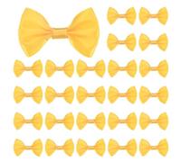 M METERXITY 120-Pack Mini Craft Ribbon Bow 1.5x1 Inch Checkered Fabric Satin Ribbon Bows Boutique for Craft DIY/Treat Bags/Hair Bow Sewing/Wedding/Party/Christmas [Bright Yellow]