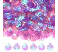 M METERXITY 1200-Pack Seashell Sequins, 100g Shell Shape Loose Sequins with 2 Holes for DIY Craft/Sewing/Applique/Earrings/Clothing, Sea Shell Flakes [Purple]