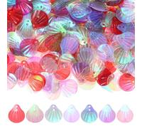 M METERXITY 1200-Pack Seashell Sequins, 100g Shell Shape Loose Sequins with 2 Holes for DIY Craft/Sewing/Applique/Earrings/Clothing, Sea Shell Flakes [Multicolor]