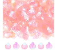 M METERXITY 1200-Pack Seashell Sequins, 100g Shell Shape Loose Sequins with 2 Holes for DIY Craft/Sewing/Applique/Earrings/Clothing, Sea Shell Flakes [Pink]