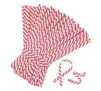 M METERXITY 1400Pack Kraft Paper Twist Ties, 9cm Paper Twists Tie for Christmas/Party Decoration/Gift Wrapping/Bread/Cake/Pops Candy/Bakery Bags, Reusable Colored Twisty-Ties [Stripe Red]