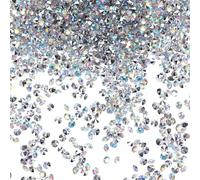 M METERXITY 14400-Pack Acrylic Diamonds, 0.12 Inch/3mm Wedding Table Scatter Confetti Crystals for Vase Fillers/Art Craft, Acrylic Diamonds Gems [Silver AB]
