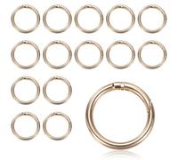 M METERXITY 15-Pack Light Gold Spring O Rings, Rustproof Alloy Round Spring Ring Clasp, 19 mm Interior Diameter Snap Clip Trigger Spring Keyrings Buckle for Bags/Purses/DIY Crafts