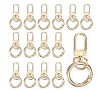 M METERXITY 15-Pack Lobster Claw Clasp, Zinc Alloy Swivel Trigger Snaps Spring Clasps Hooks for Keychain Buckle/Lanyard/Straps/Purse, Spring Clasps Clips [Gold Tone]