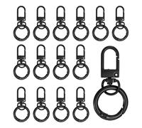 M METERXITY 15-Pack Lobster Claw Clasp, Zinc Alloy Swivel Trigger Snaps Spring Clasps Hooks for Keychain Buckle/Lanyard/Straps/Purse, Spring Clasps Clips [Black]