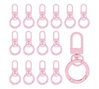 M METERXITY 15-Pack Lobster Claw Clasp, Zinc Alloy Swivel Trigger Snaps Spring Clasps Hooks for Keychain Buckle/Lanyard/Straps/Purse, Spring Clasps Clips [Light Pink]
