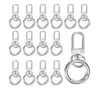 M METERXITY 15-Pack Lobster Claw Clasp, Zinc Alloy Swivel Trigger Snaps Spring Clasps Hooks for Keychain Buckle/Lanyard/Straps/Purse, Spring Clasps Clips [Silver Tone]