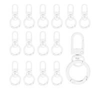 M METERXITY 15-Pack Lobster Claw Clasp, Zinc Alloy Swivel Trigger Snaps Spring Clasps Hooks for Keychain Buckle/Lanyard/Straps/Purse, Spring Clasps Clips [White]