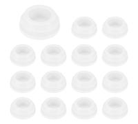 M METERXITY 15-Pack Silicone Hole Plugs, Snap in Locking Hole Plugs for 14-15mm Hole, Round Hole Rubber Plug Kitchen Bulkheads Waterproof Sealing Plugs [White]