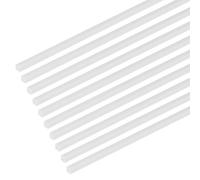 M METERXITY 15-Pack Square Plastic Bars Rods, 1.5mm x 250mm ABS Smooth Plastic Tube Rod for DIY Craft Sticks/Sand Table Model/Scene Making, Easy to Cut and Paint[White]