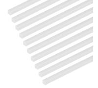 M METERXITY 15-Pack Square Plastic Bars Rods, 5mm x 250mm ABS Smooth Plastic Tube Rod for DIY Craft Sticks/Sand Table Model/Scene Making, Easy to Cut and Paint[White]
