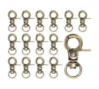 M METERXITY 15-Pack Swivel Snap Hooks, Zinc Alloy Lobster Claw Trigger Snaps Hooks for Keychain Buckle/Lanyard/Straps/Purse, Spring Clasps Clips [Bronze]