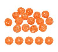 M METERXITY 15-Pack Wicker Rattan Balls 50mm/2 Inch Decorative Rattan Balls Orbs Vase Fillers Bowl Fillers for Christmas/Weddings/Thanksgiving/DIY Crafts/Home Decor [Orange]