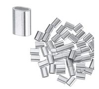 M METERXITY 150-Pack Aluminum Crimping Loop Sleeves, 1.5mm 1/16" Single Round Barrel Wire Rope Sleeves Cable Ferrule for Wire Rope/Cables Crimping Loop Sleeve