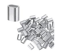 M METERXITY 150-Pack Aluminum Crimping Loop Sleeves, 3mm 1/8" Single Round Barrel Wire Rope Sleeves Cable Ferrule for Wire Rope/Cables Crimping Loop Sleeve