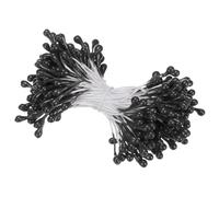 M METERXITY 150-Pack Artificial Flower Stamen Kit, 3mm Mini Double Heads Flower Stamens Pistil, Stamens for Flower Making/Craft DIY Wreaths/Wedding Floral Arrangements [Black]