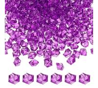 M METERXITY 150-Pack Fake Ice Rocks, 18x25mm Fake Crushed Ice Acrylic Gems Diamonds for Vase Fillers/Fish Tank/DIY Crafts [Dark Purple]