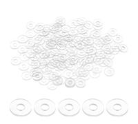 M METERXITY 150-Pack M3 PVC Flat Washers, 3mm ID 8mm OD 1mm Thick Plastic Clear Shower Door Handle Washers Spacer for Automotive/Towel Bars Replacement, Sealing Spacer Gasket Ring