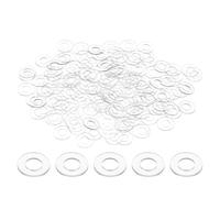 M METERXITY 150-Pack M6 PVC Flat Washers, 6mm ID 12mm OD 1mm Thick Plastic Clear Shower Door Handle Washers Spacer for Automotive/Towel Bars Replacement, Sealing Spacer Gasket Ring