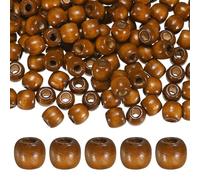 M METERXITY 150-Pack Natural Wood Beads 11x12mm Medium Brown Round Loose Spacer Beads Wooden Craft Smooth Ball Large Hole with 5mm for DIY Crafts/Bracelet/Necklace