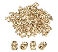 M METERXITY 150-Pack Threaded Inserts, M1 x 2.5mm x 2mm Brass Female Knurled Metric Nuts Brass Heat Set Insert Embedment Nuts for Plastic/DIY 3D Printing Components