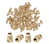 M METERXITY 150-Pack Threaded Inserts, M2.5 x 6mm x 4mm Brass Female Knurled Metric Nuts Brass Heat Set Insert Embedment Nuts for Plastic/DIY 3D Printing Components