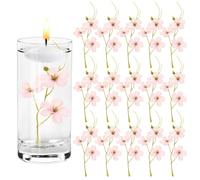 M METERXITY 16-Pack Artificial Orchid Flowers 6.7 Inch Faux Silk Pea Flowers Real Touch Light Pink Fake Blossom Pea Stems for Floating Candle/Home/Wedding/Christmas/Party