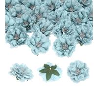 M METERXITY 16-Pack Artificial Peonies Heads 2.4 inch Silk Faux, Blue