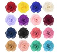 M METERXITY 16-Pack Camellia Flower Lapel Pin for Men Suit, Brooch Pins Handmade Boutonnieres for Men Women Suit/Tuxedo Corsage Wedding Party Brooch [Mix 16 Color]