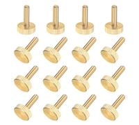 M METERXITY 16-Pack Knurled Thumb Screws, M4x14mm Solid Brass Flat Head Knurled Head Bolts Fasteners for PC Computer Cases/Electronic/Mechanical/Home, Fully Threaded Thumbscrew