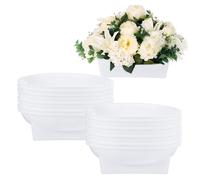 M METERXITY 18-Pack Floral Foam Round Bowls, 6.3 Inch Round Arrangements DIY Floral Bowls, Flower Arrangements Round Floral Supplies for Holiday/Wedding/Party/Birthday Decor [White]