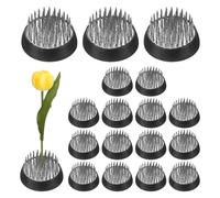 M METERXITY 18-Pack Flower Frog 1.3" Round Steel Flower Pins Flower Frog Holder Flower Arranger W Rubber Base Floral Frog for Arrangements Vase/Plant Decoration/Home Decor [1.1cm Pins]