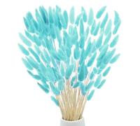 M METERXITY 180-Pack Bunny Tails Grass 17 Inch Fluffy Rabbit Tail Grass Dried Flowers Branches Vase Filler Dried Grass Decor for Home/Wedding/Vase/Office/Party [Blue]