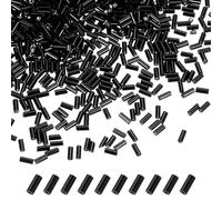 M METERXITY 1800-Pack Bugle Beads, 2x4mm Embroidery Craft Glass Bugle Tube Seed Beads for DIY Craft/Bracelet/Necklaces [Black]