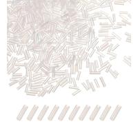 M METERXITY 1800-Pack Bugle Beads, 2x6mm Embroidery Craft Glass Bugle Tube Seed Beads for DIY Craft/Bracelet/Necklaces [Transparent Color]