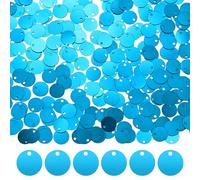 M METERXITY 1980-Pack Flat Round Sequins for Crafts, 60g 10mm Loose Sequins Paillettes for Wedding/Sewing/DIY Craft, PVC Spangles with 1 Side Hole [Lake Blue]