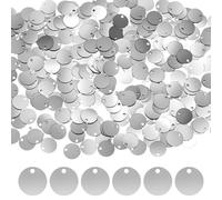 M METERXITY 1980-Pack Flat Round Sequins for Crafts, 60g 10mm Loose Sequins Paillettes for Wedding/Sewing/DIY Craft, PVC Spangles with 1 Side Hole [Silver]