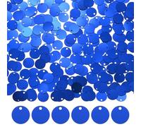 M METERXITY 1980-Pack Flat Round Sequins for Crafts, 60g 10mm Loose Sequins Paillettes for Wedding/Sewing/DIY Craft, PVC Spangles with 1 Side Hole [Sapphire Blue]