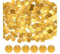 M METERXITY 1980-Pack Flat Round Sequins for Crafts, 60g 10mm Loose Sequins Paillettes for Wedding/Sewing/DIY Craft, PVC Spangles with 1 Side Hole [Dark Gold]