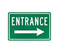M METERXITY 1Pcs Right Arrow Entrance Sign 12x8" White Text on Green | Rust Free Waterproof, for Business Door, Courtyard, Storefront, Direction Warning Accessory