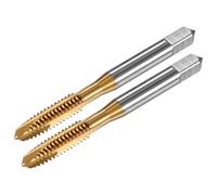 M METERXITY 2-Pack 1/4-20 UNC Thread Tap, HSS Titanium Coated 70mm Length Straight Flute Right Hand Thread Screw Tapping Tool for Drilling/Milling Machines/CNC Machine Tools