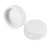 M METERXITY 2-Pack 2 Inch PVC Pipe End Cap Plug Adapter, Female Thread Water End Cap Connector for Outside Lawn/Yard/Watering Irrigation Systems, Inner Teeth End Pipe Plugs [White]