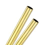 M METERXITY 2-Pack 200mm Brass Round Tube, 14mm OD 1mm Wall Thickness H62 Brass Seamless Tubing for Construction/Machining/DIY Crafting, Metal Straight Pipe [0.55x0.04x7.87IN]