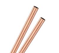 M METERXITY 2-Pack 200mm Copper Round Tube, 10mm OD 0.5mm Wall Thickness Copper Seamless Tubing for Construction/Machining/DIY Crafting, Metal Straight Pipe [0.39x0.02x7.87IN]